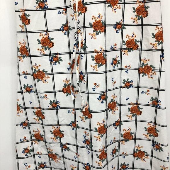 Zara white floral Blogger favourite plaid ruffle collar sleeveless midi dress M - Picture 9 of 16